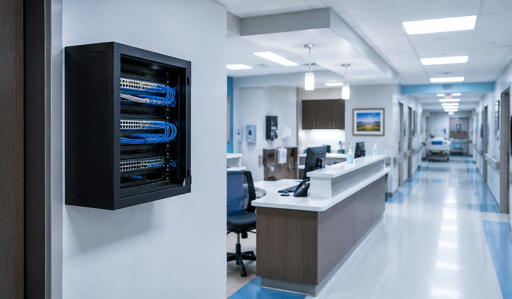 Hamid Latif Hospital network cabling installation
